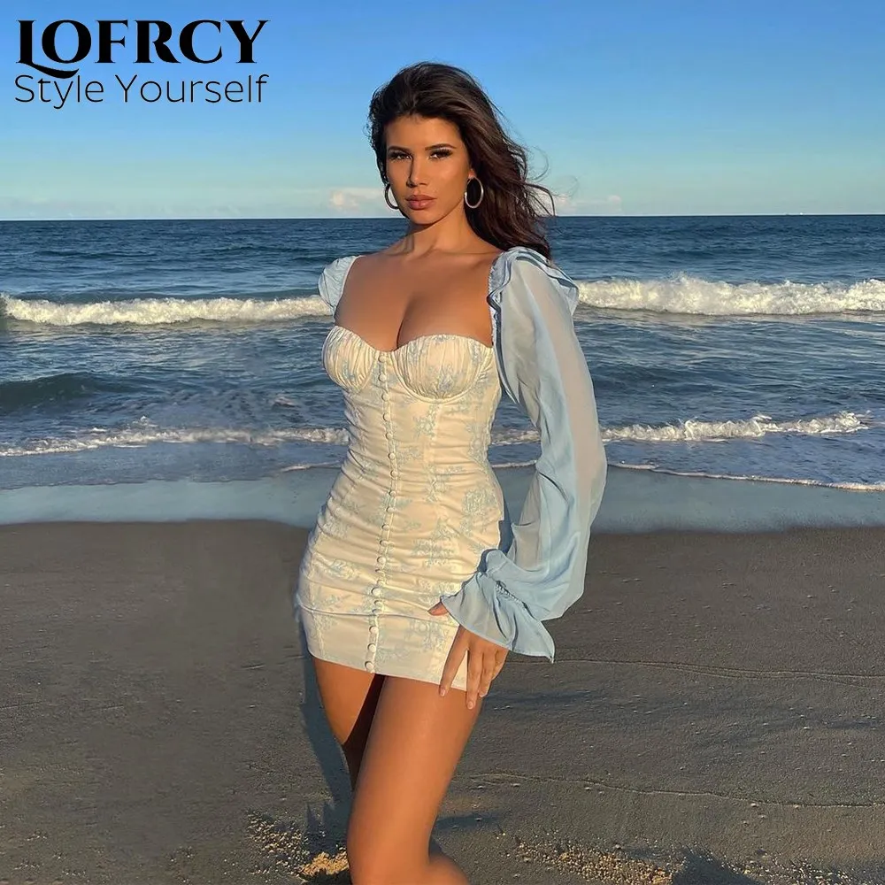 Lofrcy Women Summer Fashion Elegant Boho Floral French Romantic Dresses 2021 New Mesh Patchwork Sleeves Square Collar Mini Dress
Lofrcy Women Summer Fashion Elegant Boho Floral French Romantic Dresses 2021 New Mesh Patchwork Sleeves Square Collar Mini Dress