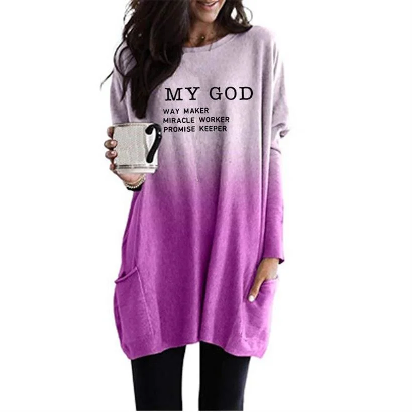 MY GOD Miracle Promise Keeper Letters Print Faith Pullovers Hoodie For Women Plus Size O-neck Pockets Casual Long Sweatshirt
MY GOD Miracle Promise Keeper Letters Print Faith Pullovers Hoodie For Women Plus Size O-neck Pockets Casual Long Sweatshirt