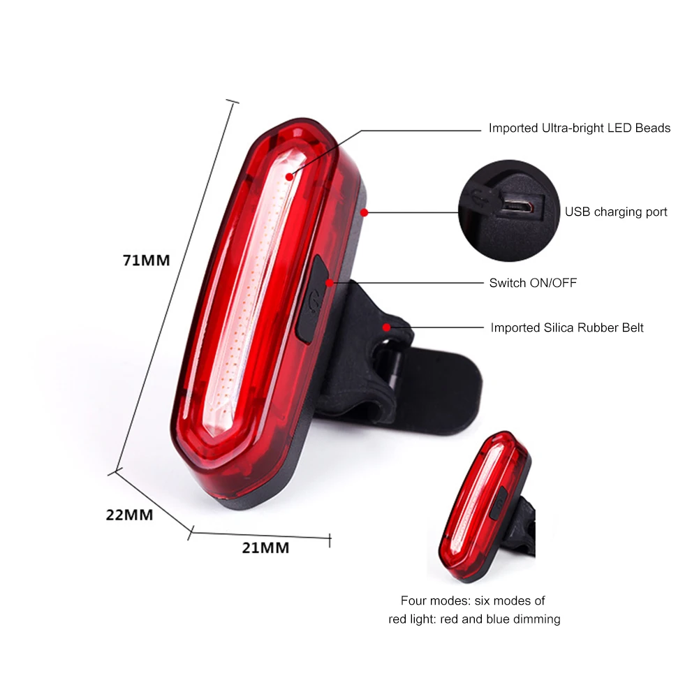 Bike Taillight Waterproof Riding Rear light Led Usb Chargeable Mountain Bike Cycling Light Tail-lamp Bicycle Accessories Light
Bike Taillight Waterproof Riding Rear light Led Usb Chargeable Mountain Bike Cycling Light Tail-lamp Bicycle Accessories Light