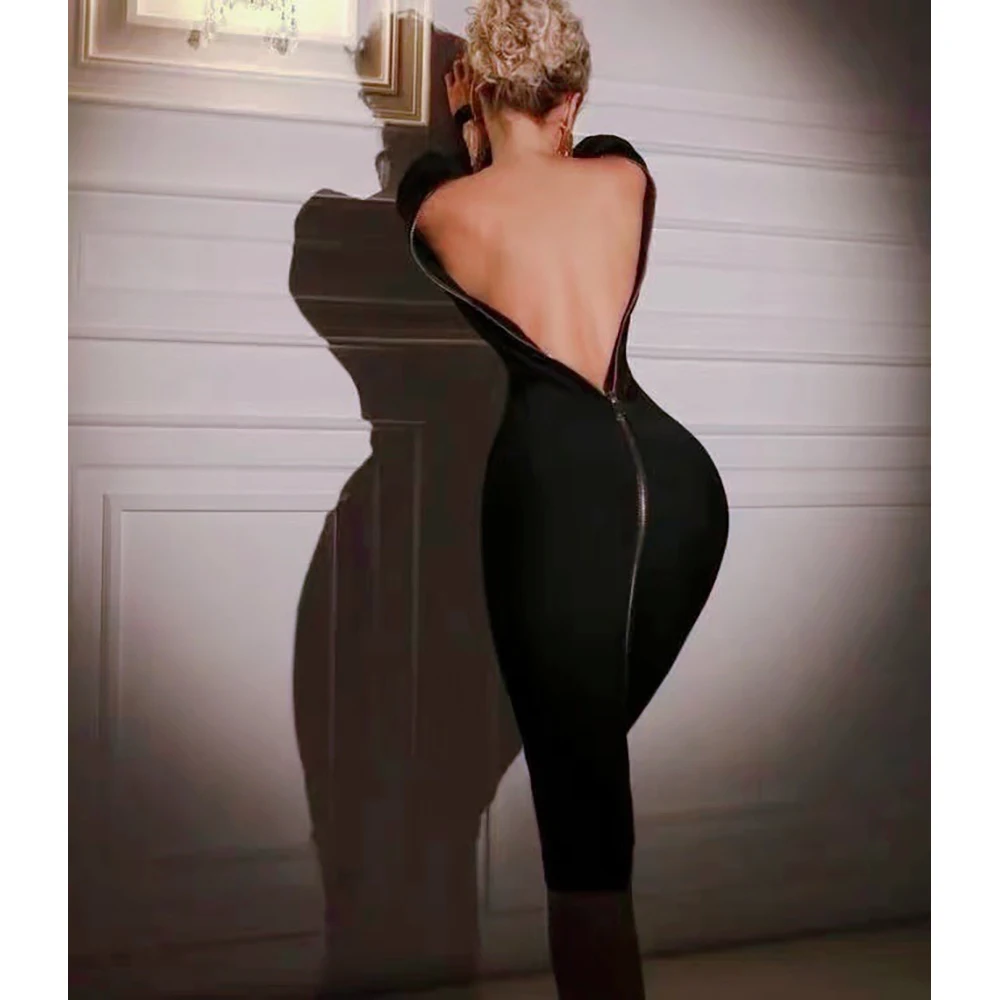 2022 Women Office Bodycon Bandage Dress Solid Color Long Sleeve Backless Zipper Dress Club Celebrity Party Female Dress Vestidos
2022 Women Office Bodycon Bandage Dress Solid Color Long Sleeve Backless Zipper Dress Club Celebrity Party Female Dress Vestidos