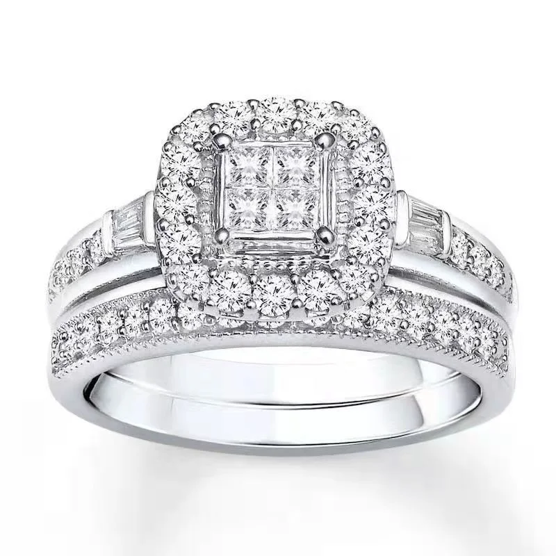 Classic 2 Pcs Wedding Engagement Ring Set White AAAAA+ Cubic Zircon Crystal Rhinestone Ladies Ring for Women Party Jewelry
Classic 2 Pcs Wedding Engagement Ring Set White AAAAA+ Cubic Zircon Crystal Rhinestone Ladies Ring for Women Party Jewelry