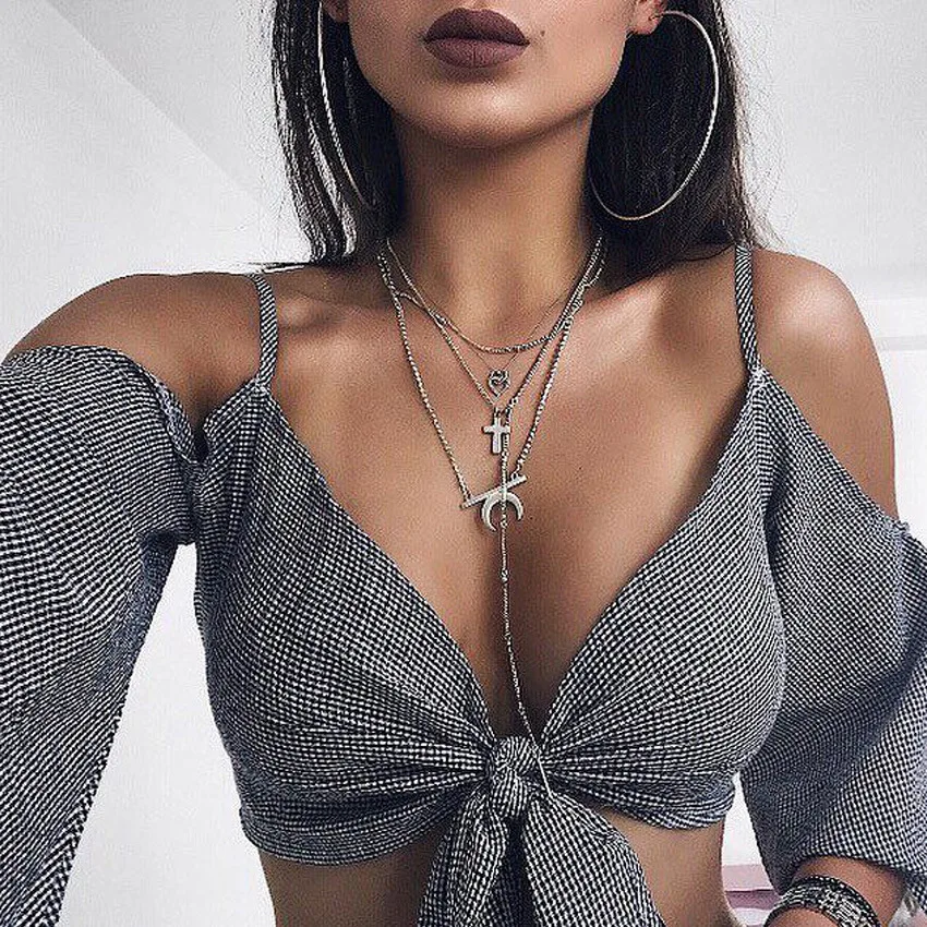 V-neck Breast Wrapping Women Sexy Plaid Vest Summer Super-short Sling Off Shoulder Bow Plaid Spaghetti Strap Tank Top
V-neck Breast Wrapping Women Sexy Plaid Vest Summer Super-short Sling Off Shoulder Bow Plaid Spaghetti Strap Tank Top