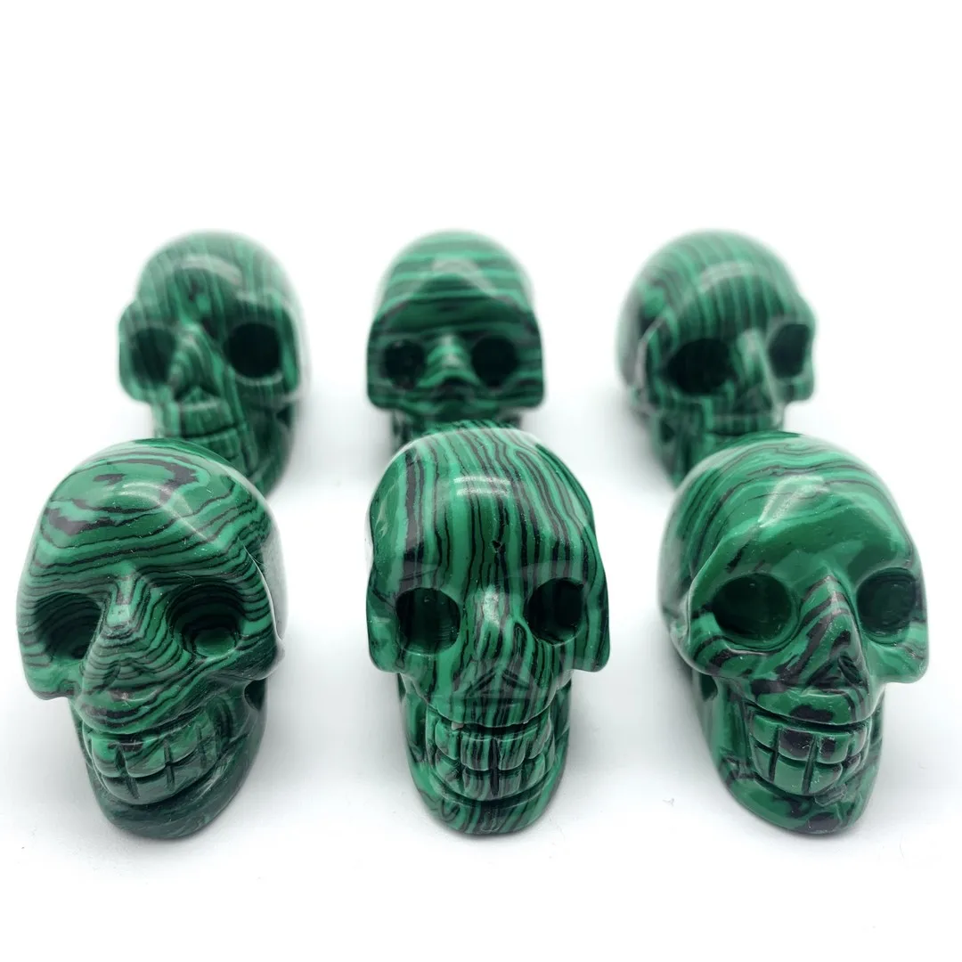 Natural Green Malachite Quartz Ghost Head Carved Crystal Handmade Crystal Energy Home Ornaments Healing Decoration Stones
Natural Green Malachite Quartz Ghost Head Carved Crystal Handmade Crystal Energy Home Ornaments Healing Decoration Stones