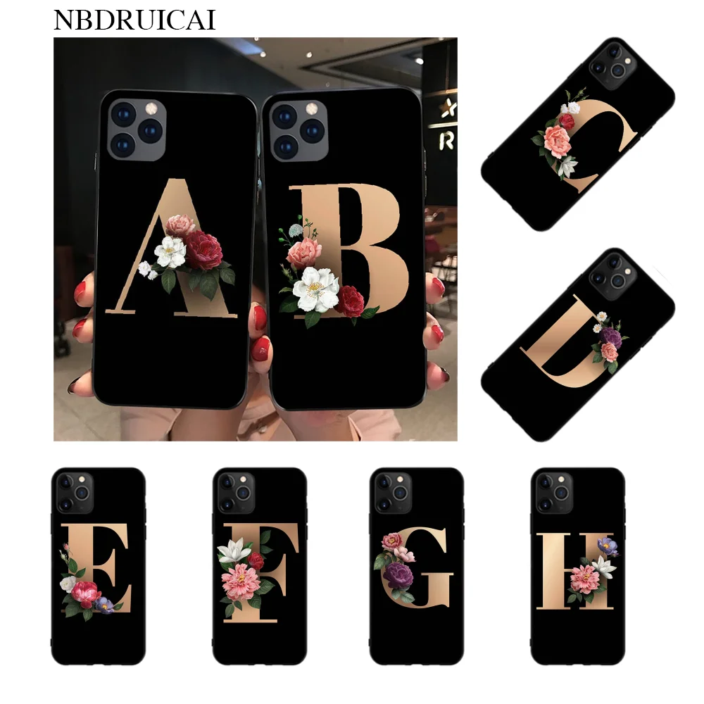 Мягкий силиконовый чехол для телефона NBDRUICAI с заказными буквами из ТПУ iPhone 11 pro XS