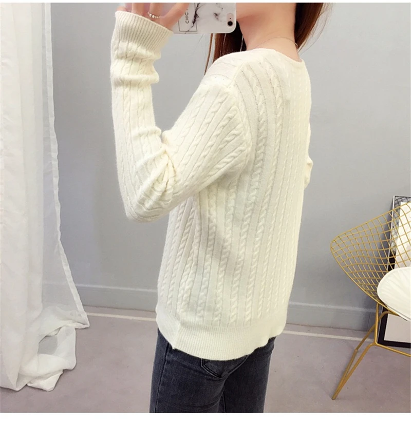 2020 Women Sweaters Winter Basic Knit Pullovers V neck Solid Color Linning Sweater Jumpers Slim Pull Sweater
2020 Women Sweaters Winter Basic Knit Pullovers V neck Solid Color Linning Sweater Jumpers Slim Pull Sweater