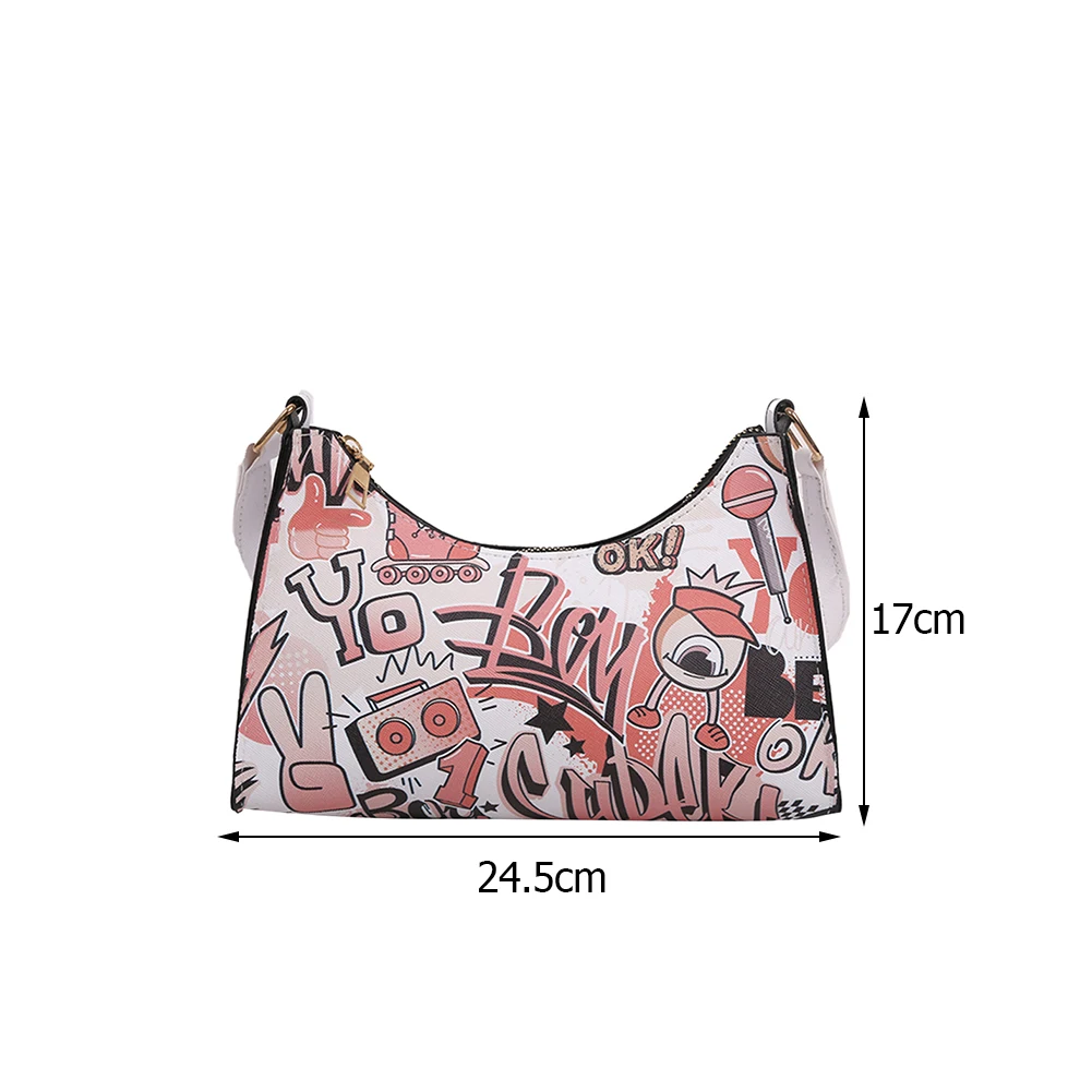 Fashion Women Graffiti Cartoon PU Leather Shoulder Underarm Bags Casual Ladies Small Hobos Handbag Purse
Fashion Women Graffiti Cartoon PU Leather Shoulder Underarm Bags Casual Ladies Small Hobos Handbag Purse