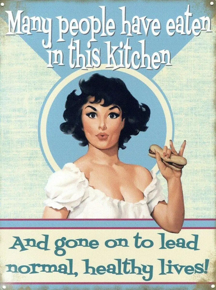 Tin Sign Many People Have Eaten in This Kitchen Vintage Iron Painting Metal Plate Novelty Decor Club Cafe Bar
Tin Sign Many People Have Eaten in This Kitchen Vintage Iron Painting Metal Plate Novelty Decor Club Cafe Bar