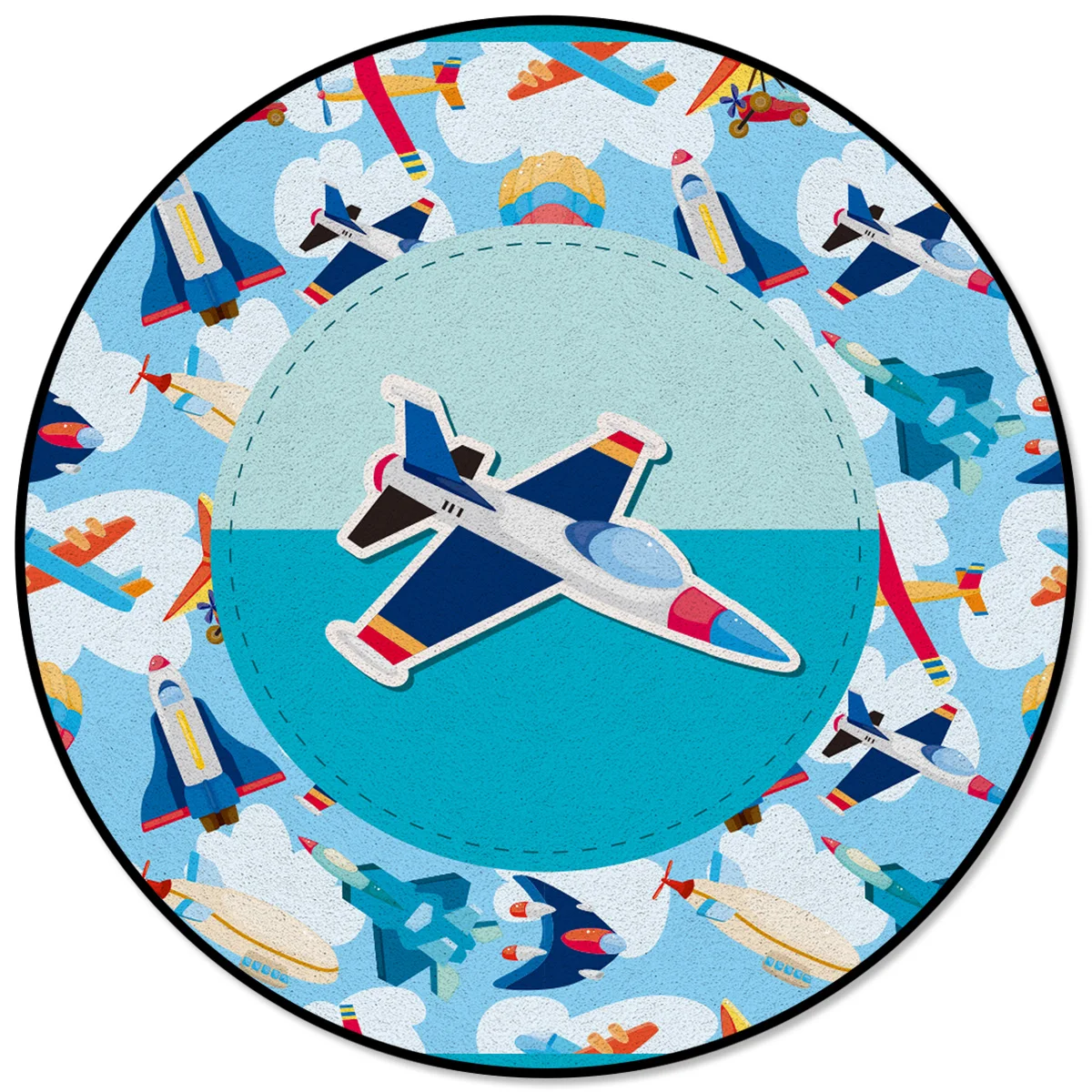 Cartoon Airplane Pattern Pattern Rugs and Carpets for Home Living Room Round Rug for Children Rooms Non-slip
Cartoon Airplane Pattern Pattern Rugs and Carpets for Home Living Room Round Rug for Children Rooms Non-slip