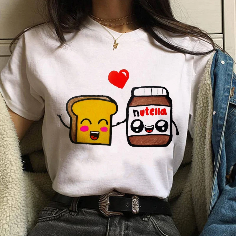 Женские футболки с принтом Nutella женские мультипликационным в стиле Харадзюку