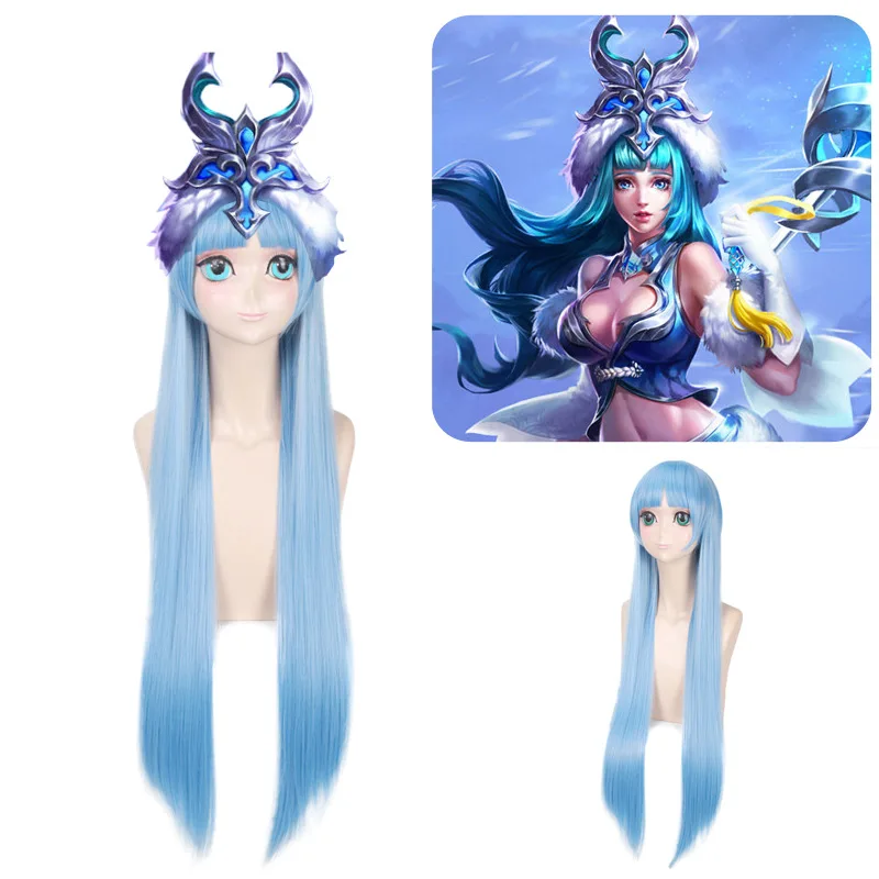 Glory of Kings Game cosplay wig WangZhaoJun Cosplay Wigs Long Straight Blue Synthetic Hair 80cm + Wig Cap 
Glory of Kings Game cosplay wig WangZhaoJun Cosplay Wigs Long Straight Blue Synthetic Hair 80cm + Wig Cap
