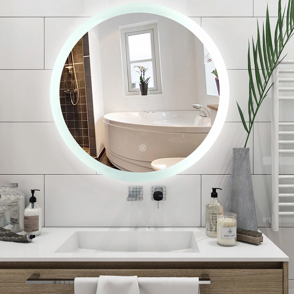 Smart LED Bathroom Mirror Single Key Mode 24*24 inch Circular Anti Fog LED White Light Belt Environmental Protection
Smart LED Bathroom Mirror Single Key Mode 24*24 inch Circular Anti Fog LED White Light Belt Environmental Protection