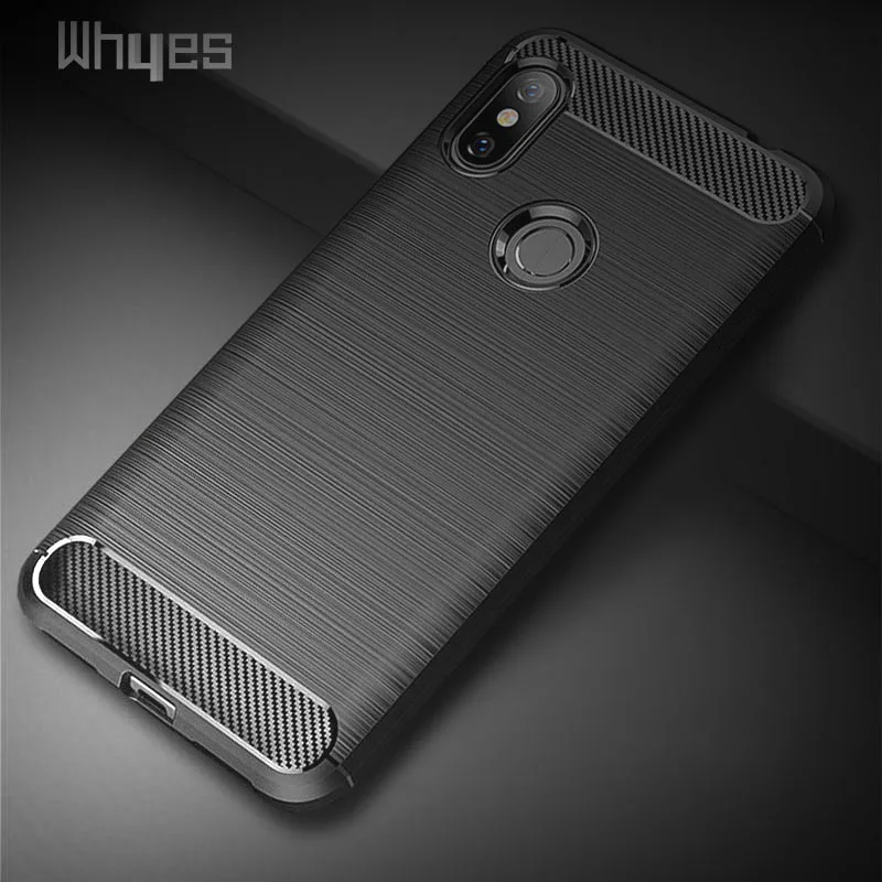 Силиконовый чехол Whyes для Xiaomi Redmi Note 6 Pro из углеродного волокна мягкий ТПУ
