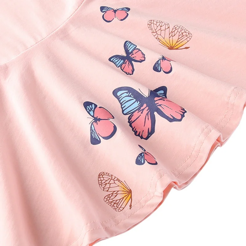 2021 New Summer Cotton Baby Girl Butterfly Sleeveless Dress Children Clothes Kids Princess Dress Casual Clothes 2 To 7 Years Old