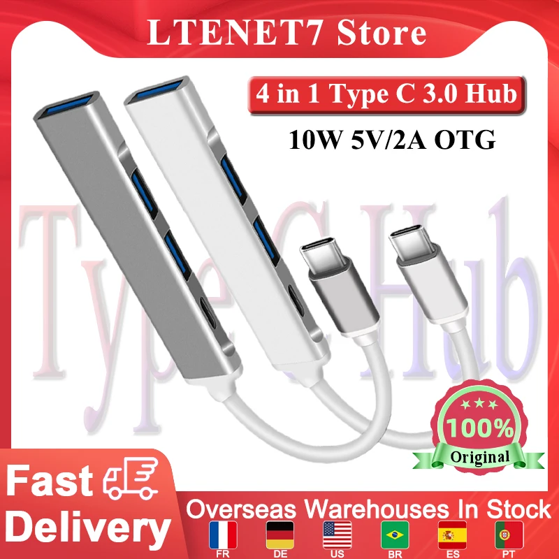 1 to 4 Ports USB C Hub 3.0 2.0 Type C Multi Splitter OTG Adapter for MacBook Pro 13 15 Air Pro for Xiaomi PC Device USB Hub
1 to 4 Ports USB C Hub 3.0 2.0 Type C Multi Splitter OTG Adapter for MacBook Pro 13 15 Air Pro for Xiaomi PC Device USB Hub
