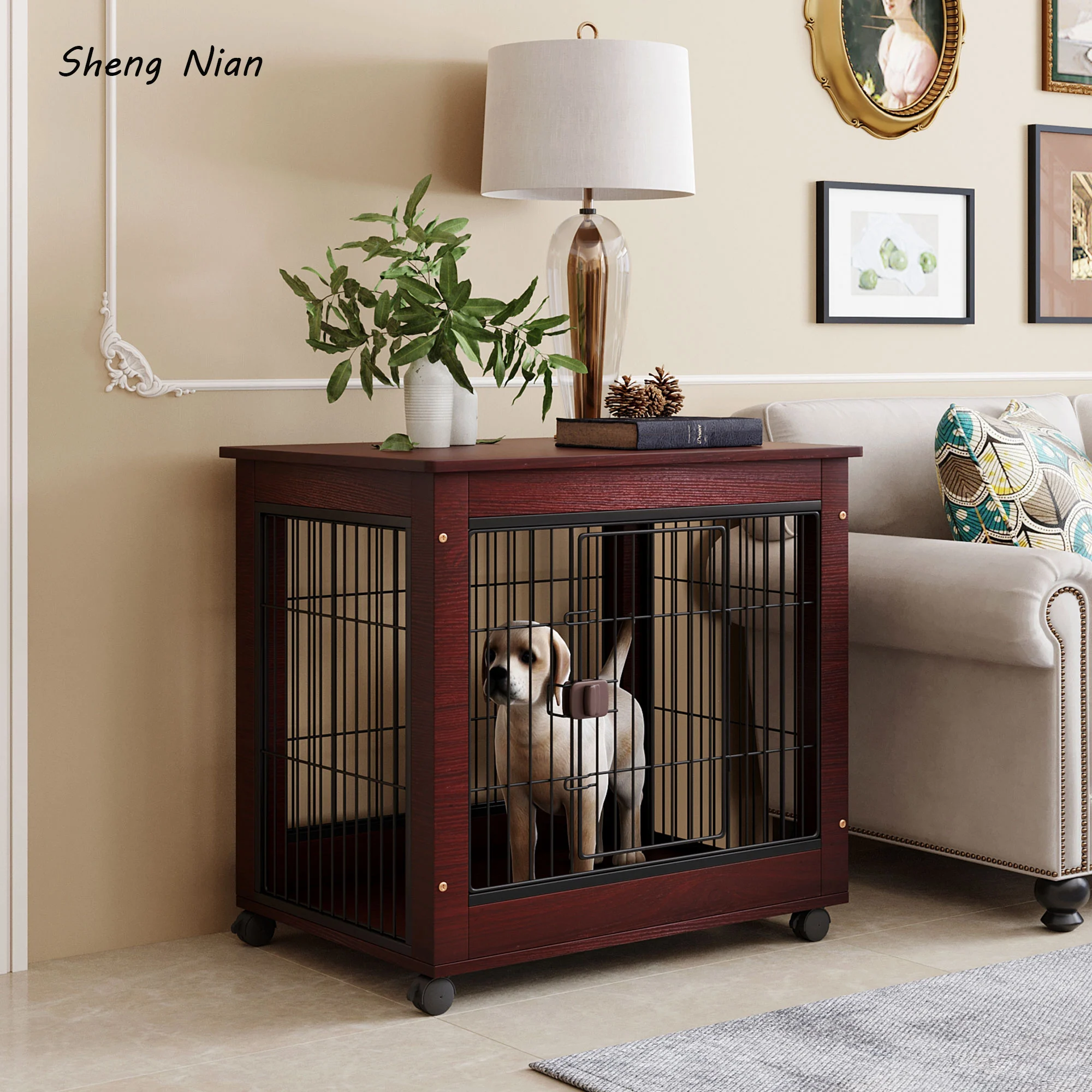 31” 39” Length Furniture Style Pet Dog Crate Cage Table with Wooden Structure Iron Wire Lockable Indoor Medium Large Dog House
31” 39” Length Furniture Style Pet Dog Crate Cage Table with Wooden Structure Iron Wire Lockable Indoor Medium Large Dog House