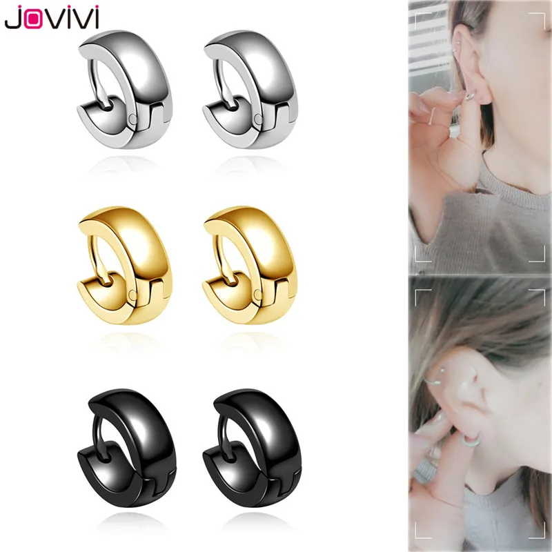 JOVIVI 2x Stainless Steel Hoop Earrings Huggie Simple Circle Hoop Earring Pop Fashion Ear Piercing Jewelry Black/Silver Color
JOVIVI 2x Stainless Steel Hoop Earrings Huggie Simple Circle Hoop Earring Pop Fashion Ear Piercing Jewelry Black/Silver Color