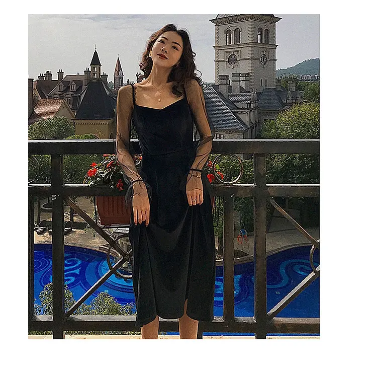 Black Dress Mesh Sleeve Empire Waist Summer Boho Dress Woman Vintage Dress Holiday Vestido De Festa Midi Length Square Collar
Black Dress Mesh Sleeve Empire Waist Summer Boho Dress Woman Vintage Dress Holiday Vestido De Festa Midi Length Square Collar
