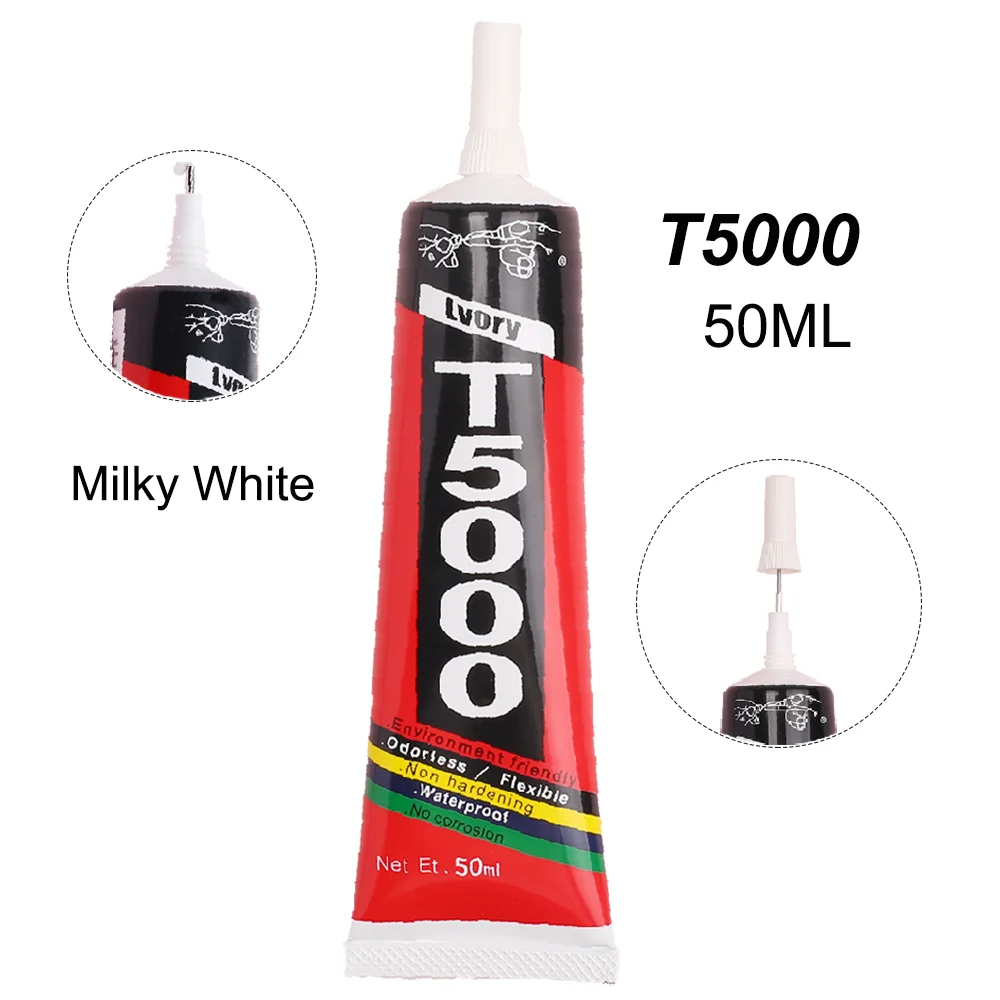 Молочно-белый клей T5000 50 мл бумажный для рукоделия черный T7000 скрапбукинг