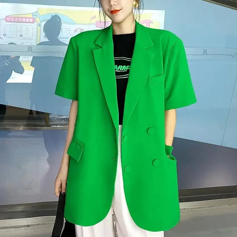 Summer New Korean Blazers Women Loose Double-Breasted Solid Color Jacket Short-Sleeved Office Ladies Suit Jacket
Summer New Korean Blazers Women Loose Double-Breasted Solid Color Jacket Short-Sleeved Office Ladies Suit Jacket