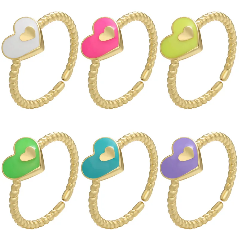 Sweet Candy Color Love Heart Finger Ring Bohemia Copper Open Adjustable Jewelry For Women's Best Birthday Gifts
Sweet Candy Color Love Heart Finger Ring Bohemia Copper Open Adjustable Jewelry For Women's Best Birthday Gifts