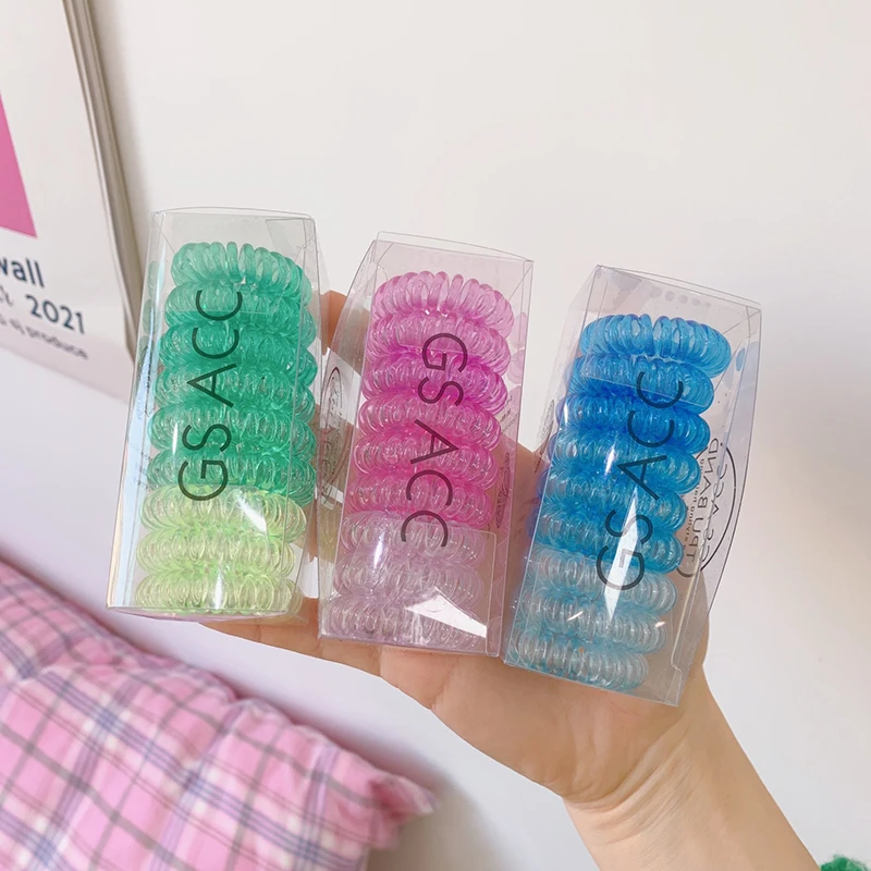 Creative Elasticity Candy-Colored Hair Ties Women‘s Girls Simple Hair Band Telephone Wire Transparent Spiral Hair Accessories
Creative Elasticity Candy-Colored Hair Ties Women‘s Girls Simple Hair Band Telephone Wire Transparent Spiral Hair Accessories