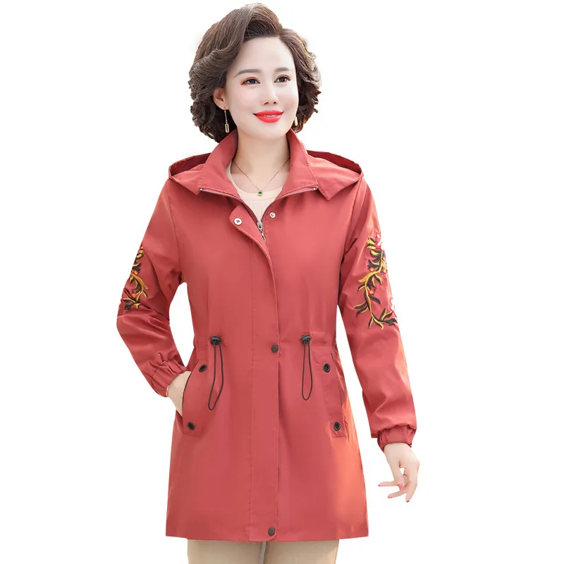 Middle-aged Women Trench Coat 2021New Autumn Mid Long Hooded Overcoat Embroidery Long Sleeved Drawstring Female Windbreakers 5XL
Middle-aged Women Trench Coat 2021New Autumn Mid Long Hooded Overcoat Embroidery Long Sleeved Drawstring Female Windbreakers 5XL