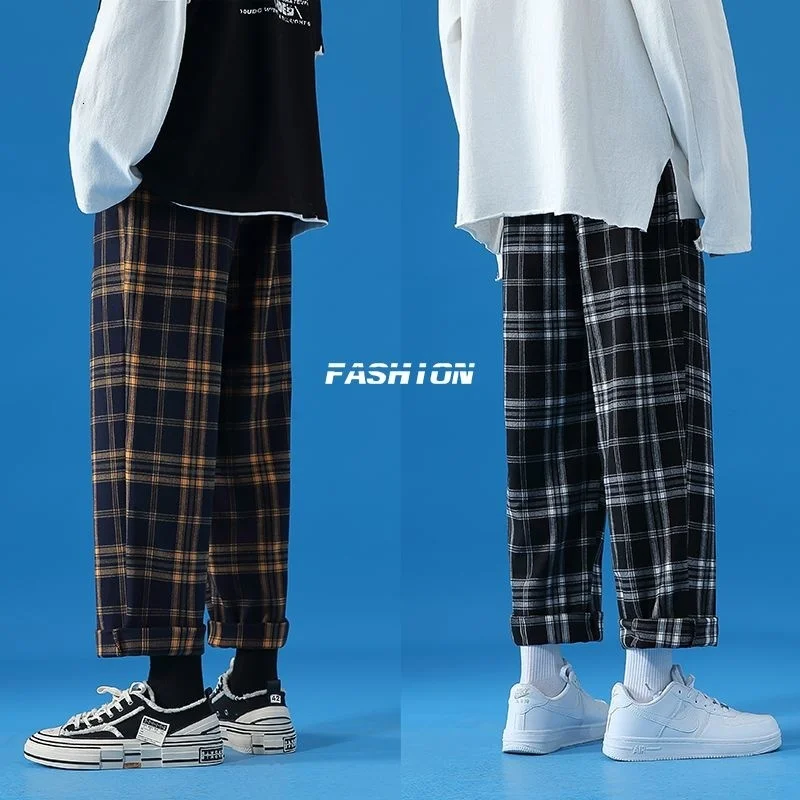 WildyakLoose Straight Pants Plaid Vintage Harajuku Casual Mens Wide Leg Pants Fashion Korean Style Trousers Autumn
WildyakLoose Straight Pants Plaid Vintage Harajuku Casual Mens Wide Leg Pants Fashion Korean Style Trousers Autumn