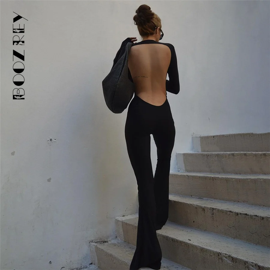 BoozRey Fall Black Sexy Backless Jumpsuits for Women Casual Flare Pants Rompers Club Party One Piece Outfits Overall Clothes 
BoozRey Fall Black Sexy Backless Jumpsuits for Women Casual Flare Pants Rompers Club Party One Piece Outfits Overall Clothes