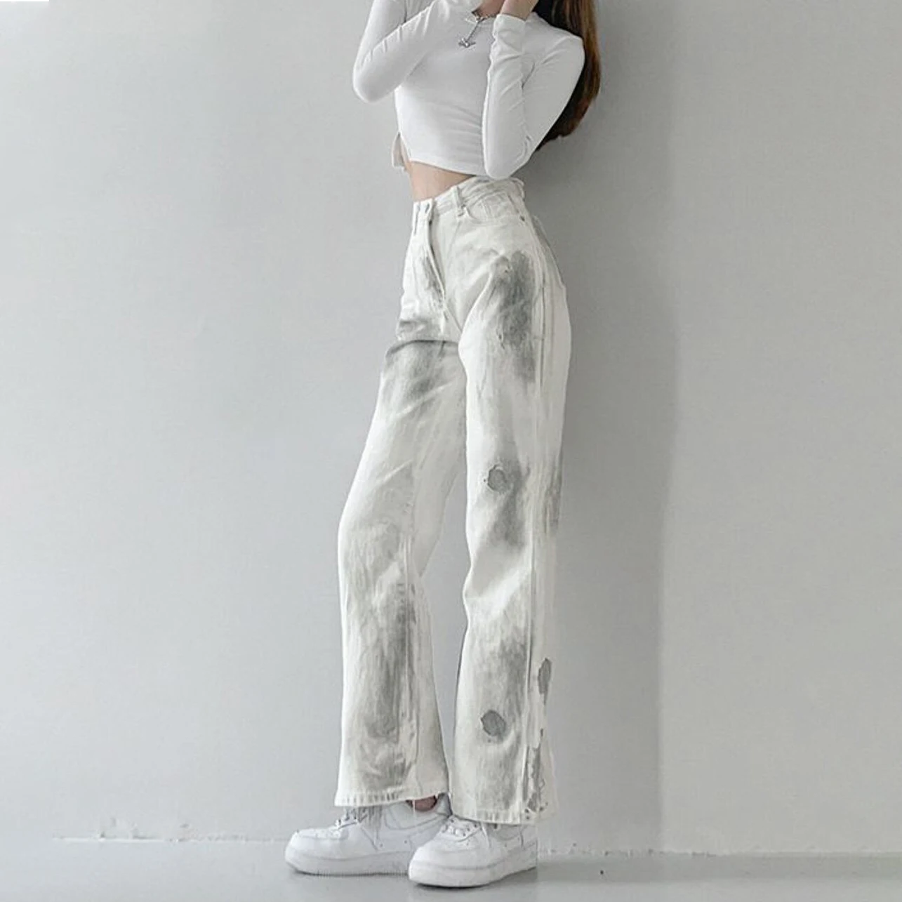 Autumn Women's Jeans Y2K High Street Waist Pants Cotton Baggy Denim White Trousers Mom Loose Boyfriend Classic Pant
Autumn Women's Jeans Y2K High Street Waist Pants Cotton Baggy Denim White Trousers Mom Loose Boyfriend Classic Pant