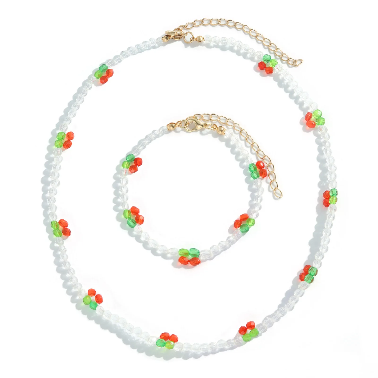 Korean Cherry Flowers Colorful Transparent Beaded Resin Acrylic Charm Statement Choker Necklaces Bracelets Set For Women Jewelry
Korean Cherry Flowers Colorful Transparent Beaded Resin Acrylic Charm Statement Choker Necklaces Bracelets Set For Women Jewelry