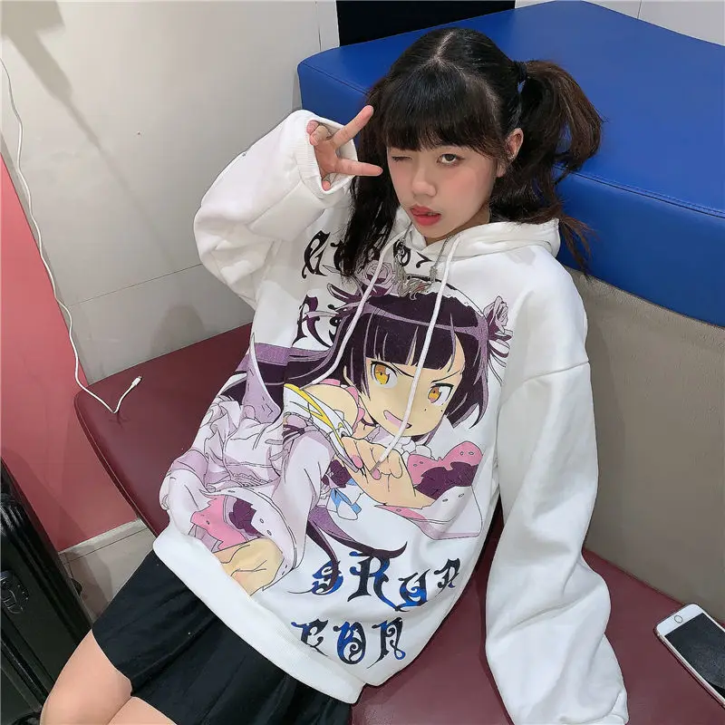 2021 Kawaii Hoodie Women Oversized Casual Cartoon Hoodie Harajuku Black Cat Girl Anime Printed Warm Loose Sweatshirt Winter Tops 
2021 Kawaii Hoodie Women Oversized Casual Cartoon Hoodie Harajuku Black Cat Girl Anime Printed Warm Loose Sweatshirt Winter Tops