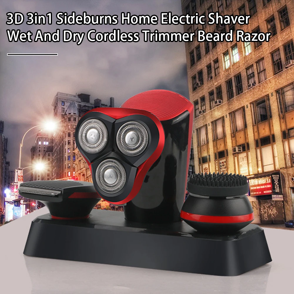 3D 3in1 For Bald Salon Beard Razor Waterproof Sideburns Wet And Dry Cordless Trimmer Electric Shaver Mustache Travel Hair Remove
3D 3in1 For Bald Salon Beard Razor Waterproof Sideburns Wet And Dry Cordless Trimmer Electric Shaver Mustache Travel Hair Remove