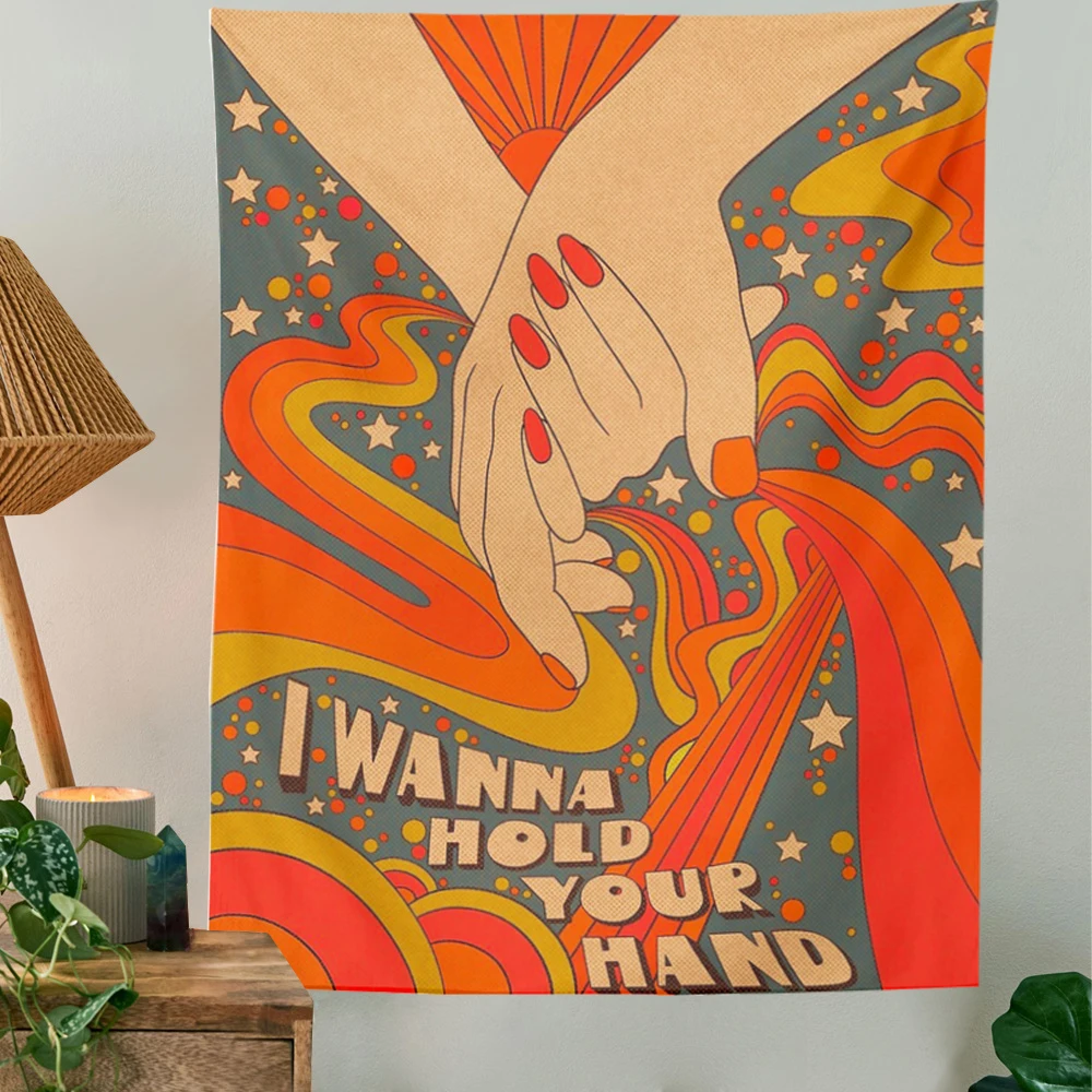 Vintage Tapestry Wall Hanging Retro Sun Trippy Aesthetic Room Decor Hold Your Hand Home Living Room Rainbow Boho Wall Art Decor
Vintage Tapestry Wall Hanging Retro Sun Trippy Aesthetic Room Decor Hold Your Hand Home Living Room Rainbow Boho Wall Art Decor