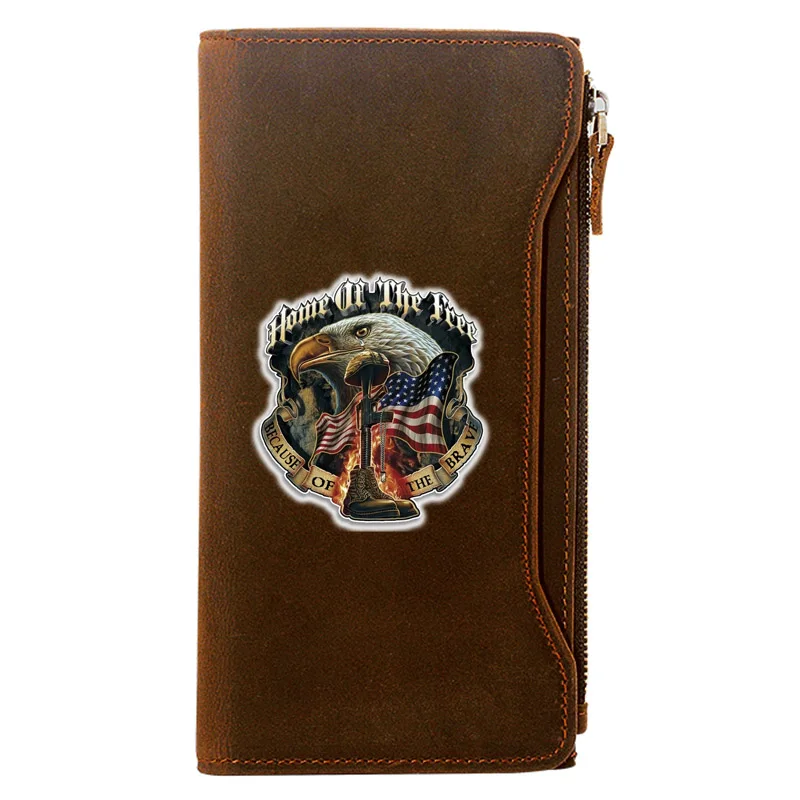 Home Of The Free United States Soldier Printing Genuine Leather Wallet Men Long Purse With Phone Bag Zipper Card Holder Clutch
Home Of The Free United States Soldier Printing Genuine Leather Wallet Men Long Purse With Phone Bag Zipper Card Holder Clutch