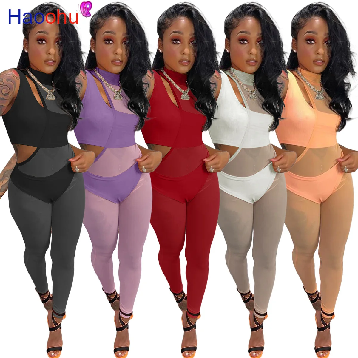 Sleeveless Wrap Chest+Brief And Mesh Jumpsuit Three Piece Sets Hollow Out Women Partywear Night Club Fashion Sexy Hot Outfits
Sleeveless Wrap Chest+Brief And Mesh Jumpsuit Three Piece Sets Hollow Out Women Partywear Night Club Fashion Sexy Hot Outfits