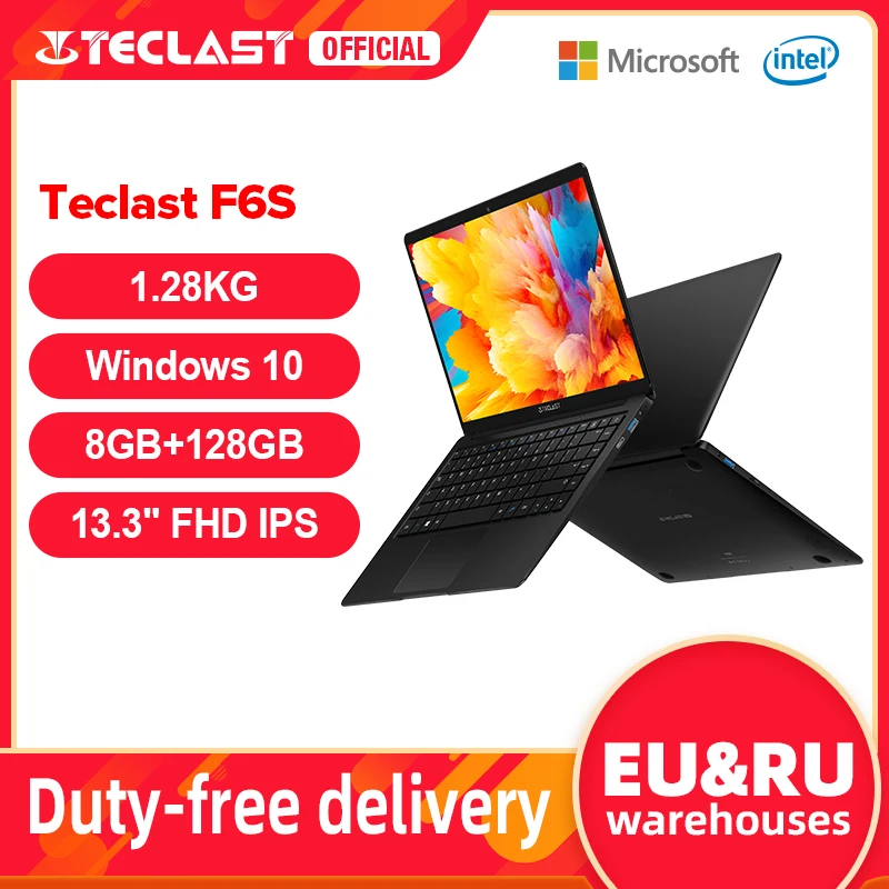 

NEWEST Teclast F6S 13.3 Inch 1920x1080 FHD IPS Laptop Intel Apollo Lake Windows 10 Notebook 8GB LPDDR4 128GB SSD 1.28KG USB3.0