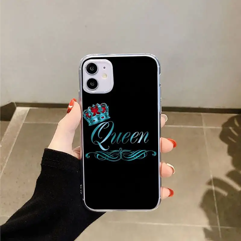 King Queen Crown Phone Case Transparent for iPhone 6 7 8 11 12 s mini pro X XS XR MAX Plus
King Queen Crown Phone Case Transparent for iPhone 6 7 8 11 12 s mini pro X XS XR MAX Plus