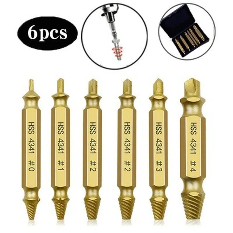 4/5/6 Damaged Screw Extractor Drill Bit Set Easily Take Out Broken Screw Bolt Remover Stripped Screws Extractor Demolition Tool
4/5/6 Damaged Screw Extractor Drill Bit Set Easily Take Out Broken Screw Bolt Remover Stripped Screws Extractor Demolition Tool