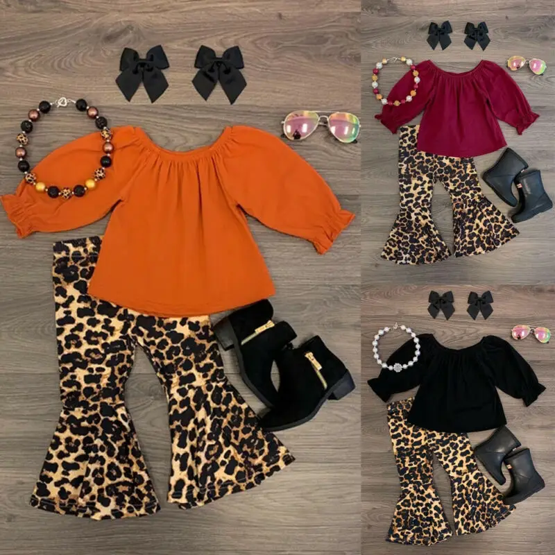 2PCS Infant Toddler Girl Cotton Tops T-shirt Leopard Pants Bell Bottom Outfit
2PCS Infant Toddler Girl Cotton Tops T-shirt Leopard Pants Bell Bottom Outfit
