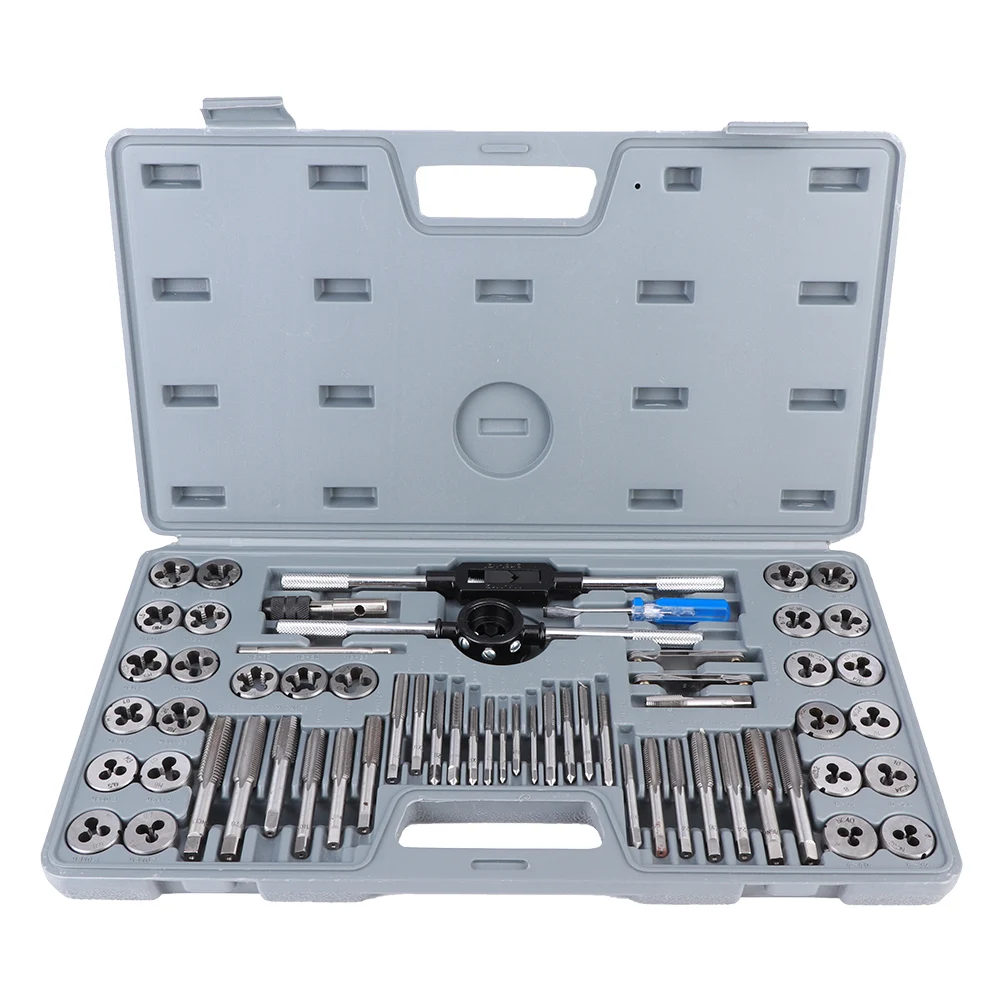 60Pcs Tap Die Set Bearing Steel Metric Tools for Cutting Cast Iron Aluminum Material
60Pcs Tap Die Set Bearing Steel Metric Tools for Cutting Cast Iron Aluminum Material