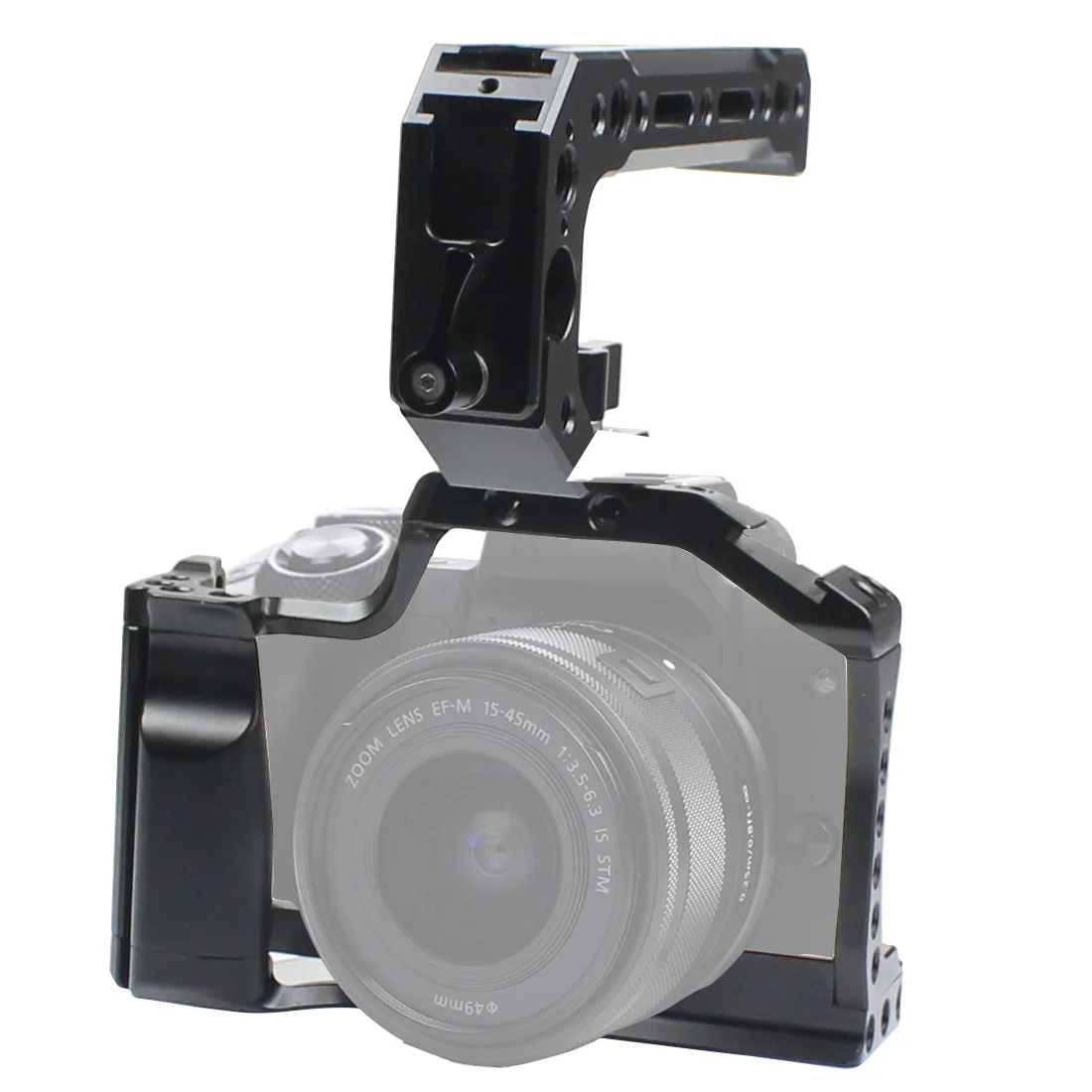 Aluminum Camera Cage for Canon EOS M50 M5 DSLR Protect Cover with Top Handle Quick-Rease Plate Cold Shoe Mount Photography
Aluminum Camera Cage for Canon EOS M50 M5 DSLR Protect Cover with Top Handle Quick-Rease Plate Cold Shoe Mount Photography