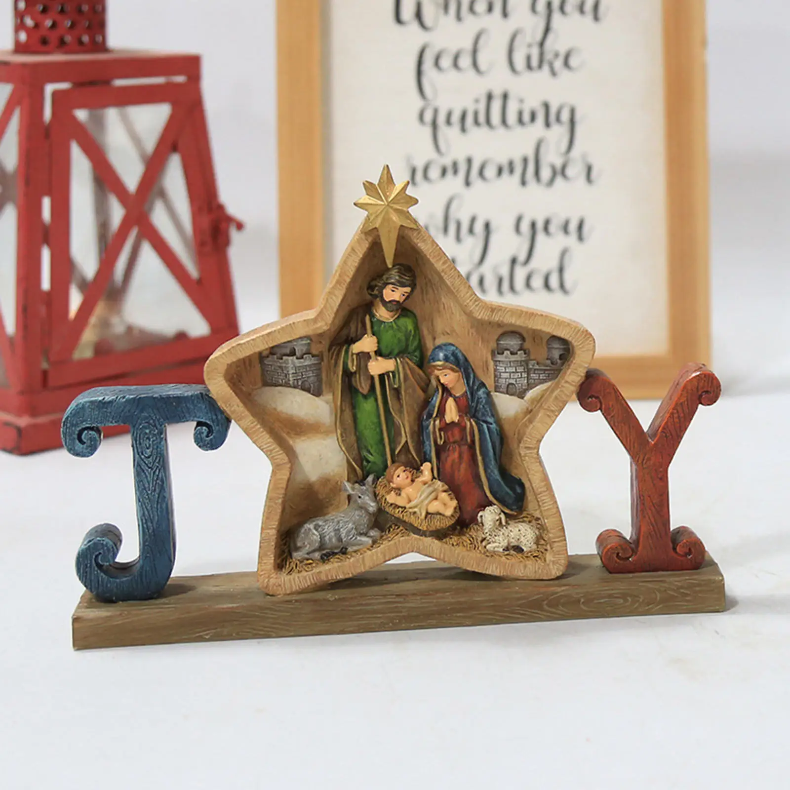 Resin Christian Figurine Decoration The Story of Jesus Nativity Scene Collection Holy Family Nativity Figurine Ornament
Resin Christian Figurine Decoration The Story of Jesus Nativity Scene Collection Holy Family Nativity Figurine Ornament