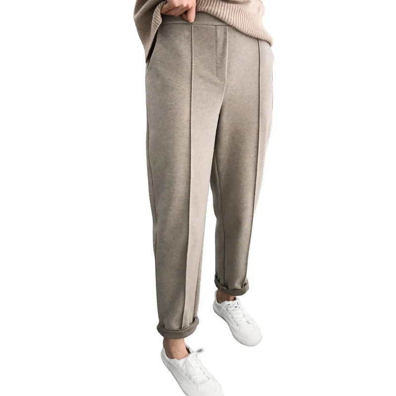 Thicken Women Pencil Pants womens 2020 Autumn Winter Plus Size OL Style Wool Female Work Suit Pant Loose Female Trousers Capris 
Thicken Women Pencil Pants womens 2020 Autumn Winter Plus Size OL Style Wool Female Work Suit Pant Loose Female Trousers Capris