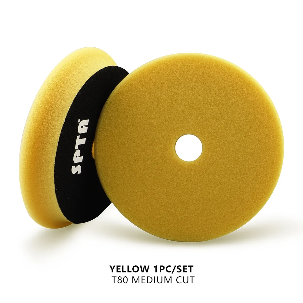 (Один ) SPTA 5 дюймов (125 мм)/6 дюймов (150 мм) дюймов с плоскими скошенными краями, губчатые полировальные подушечки для полировки автомобиля DA/RO/GA 
(Один ) SPTA 5 дюймов (125 мм)/6 дюймов (150 мм) дюймов с плоскими скошенными краями, губчатые полировальные подушечки для полировки автомобиля DA/RO/GA