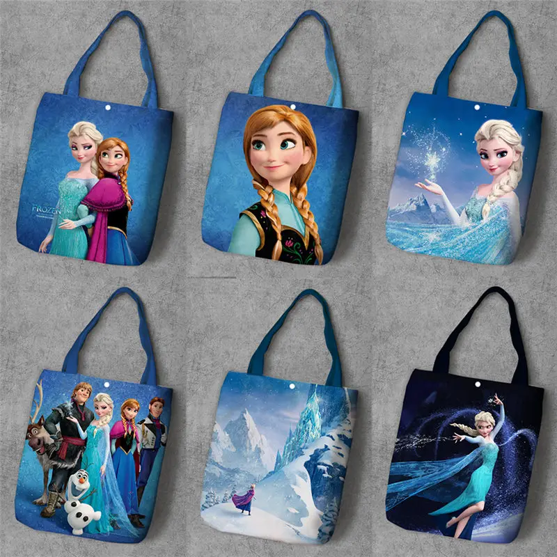 Disney мультфильм сумочка с принцессой Экологическая сумка шопинг Холодное сердце
