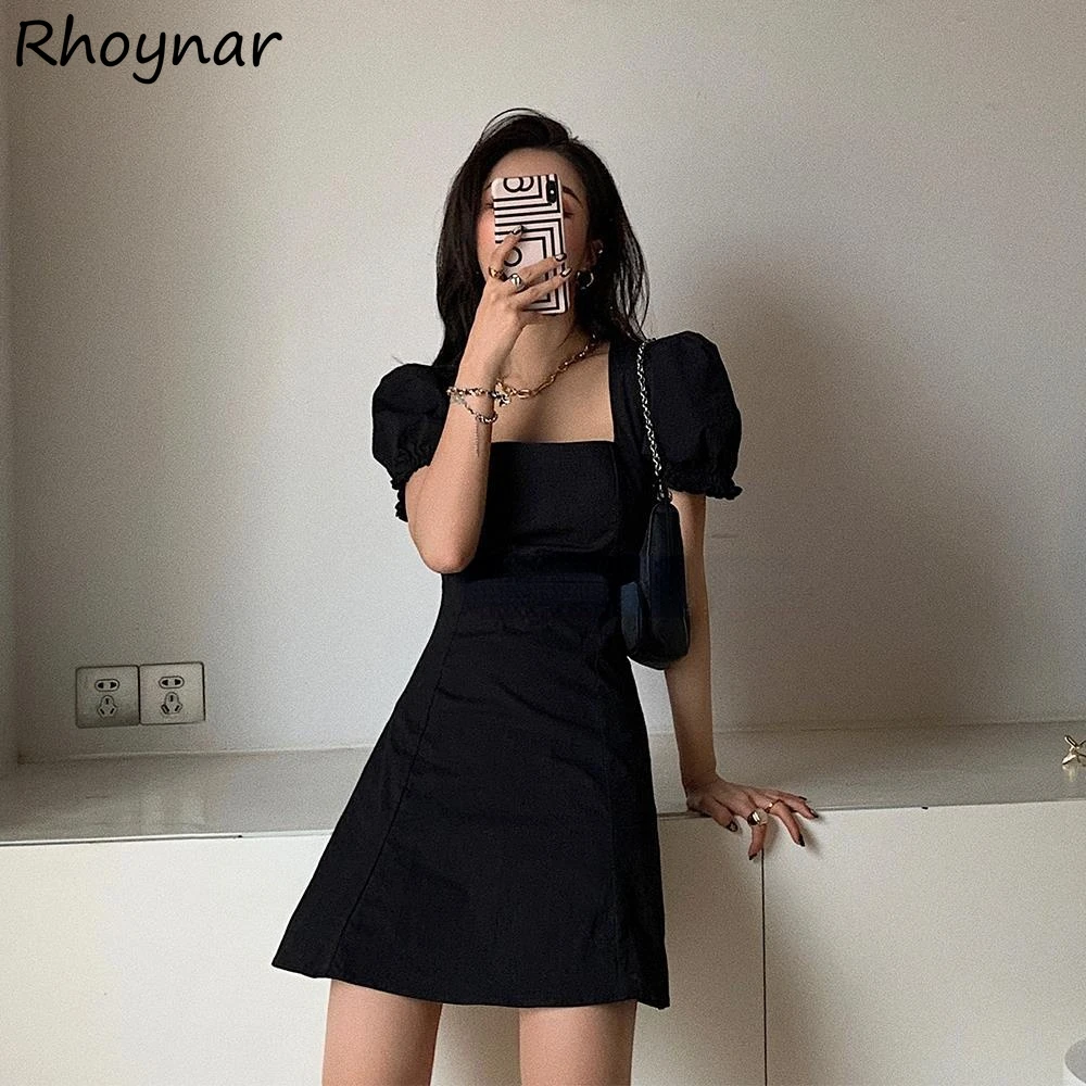 Short Sleeve Dresses Women French Style Elegant Lady Tender Summer Mini Vestdios Streetwear Chic Female Square Collar New Design 
Short Sleeve Dresses Women French Style Elegant Lady Tender Summer Mini Vestdios Streetwear Chic Female Square Collar New Design