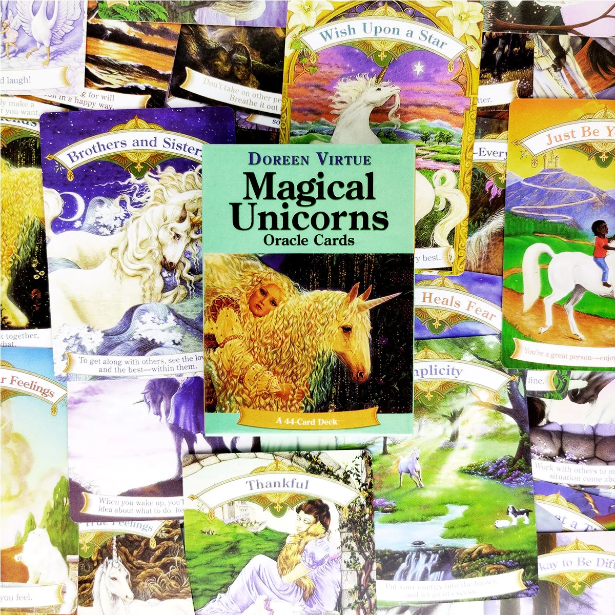 44pcs Doreen Virtue Magical Unicorn Oracle Cards Games English Version Family Board Game Divination Tarot Cards
44pcs Doreen Virtue Magical Unicorn Oracle Cards Games English Version Family Board Game Divination Tarot Cards