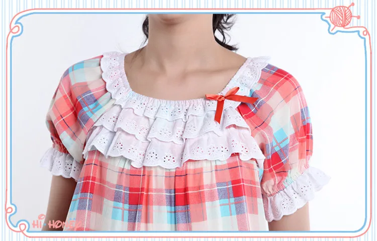 Spring and Summer Women Short Sleeve Sleepwear Woven Full Cotton Lattice College Wind Princess Nightgown loungewear
Spring and Summer Women Short Sleeve Sleepwear Woven Full Cotton Lattice College Wind Princess Nightgown loungewear