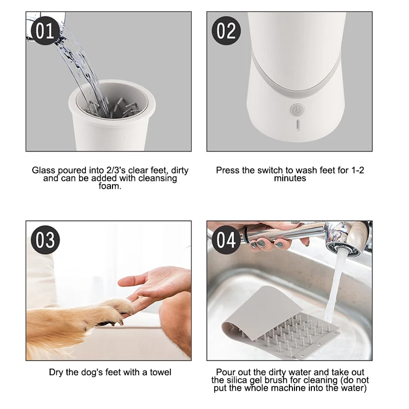 USB Rechargeable Electric Dog Paw Cleaner Automatic Pet Foot Claw Washer Massager for Dogs Cats LBShipping
USB Rechargeable Electric Dog Paw Cleaner Automatic Pet Foot Claw Washer Massager for Dogs Cats LBShipping