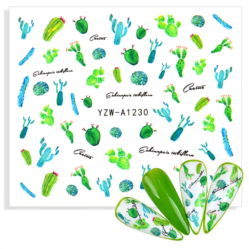 1pcs 2021 New Designs Cactus Nail Water Transfer Sticker Green Plant Leaf Watermark Flakes Slider Tattoo DIY Nail Art Decoration
1pcs 2021 New Designs Cactus Nail Water Transfer Sticker Green Plant Leaf Watermark Flakes Slider Tattoo DIY Nail Art Decoration
